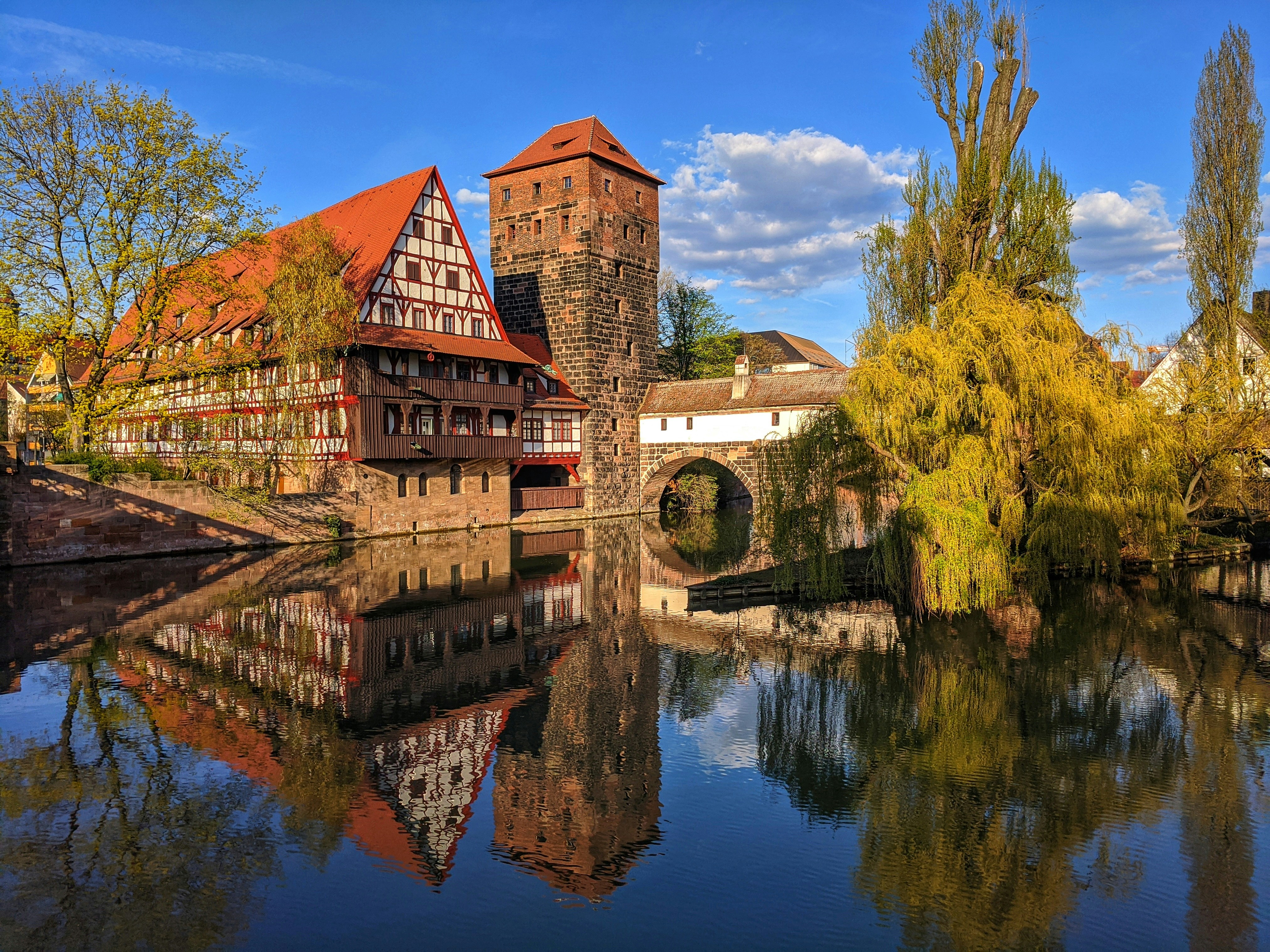 Historic Nuremberg riverside view